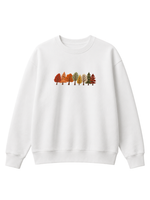 Chaotic Mom Embroided Autumn Forest Line Trees Casual Fall Crewneck Sweatshirt