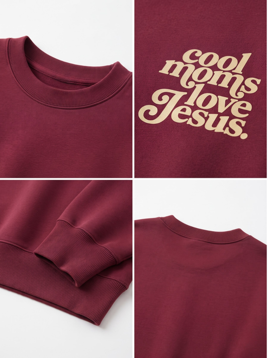 Chaotic Mom Embroided Cool Mom Love Jesus Christian Faith Sweatshirt