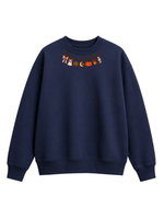 Chaotic Mom Embroided Coquette Charm Bracelet Halloween Pumpkin Ghost Bow Neckline Sweatshirt