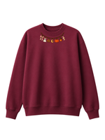 Chaotic Mom Embroided Coquette Charm Bracelet Halloween Pumpkin Ghost Bow Neckline Sweatshirt