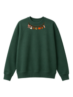 Chaotic Mom Embroided Coquette Charm Bracelet Halloween Pumpkin Ghost Bow Neckline Sweatshirt