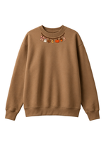 Chaotic Mom Embroided Coquette Charm Bracelet Halloween Pumpkin Ghost Bow Neckline Sweatshirt