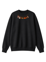 Chaotic Mom Embroided Coquette Charm Bracelet Halloween Pumpkin Ghost Bow Neckline Sweatshirt