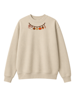 Chaotic Mom Embroided Coquette Charm Bracelet Halloween Pumpkin Ghost Bow Neckline Sweatshirt