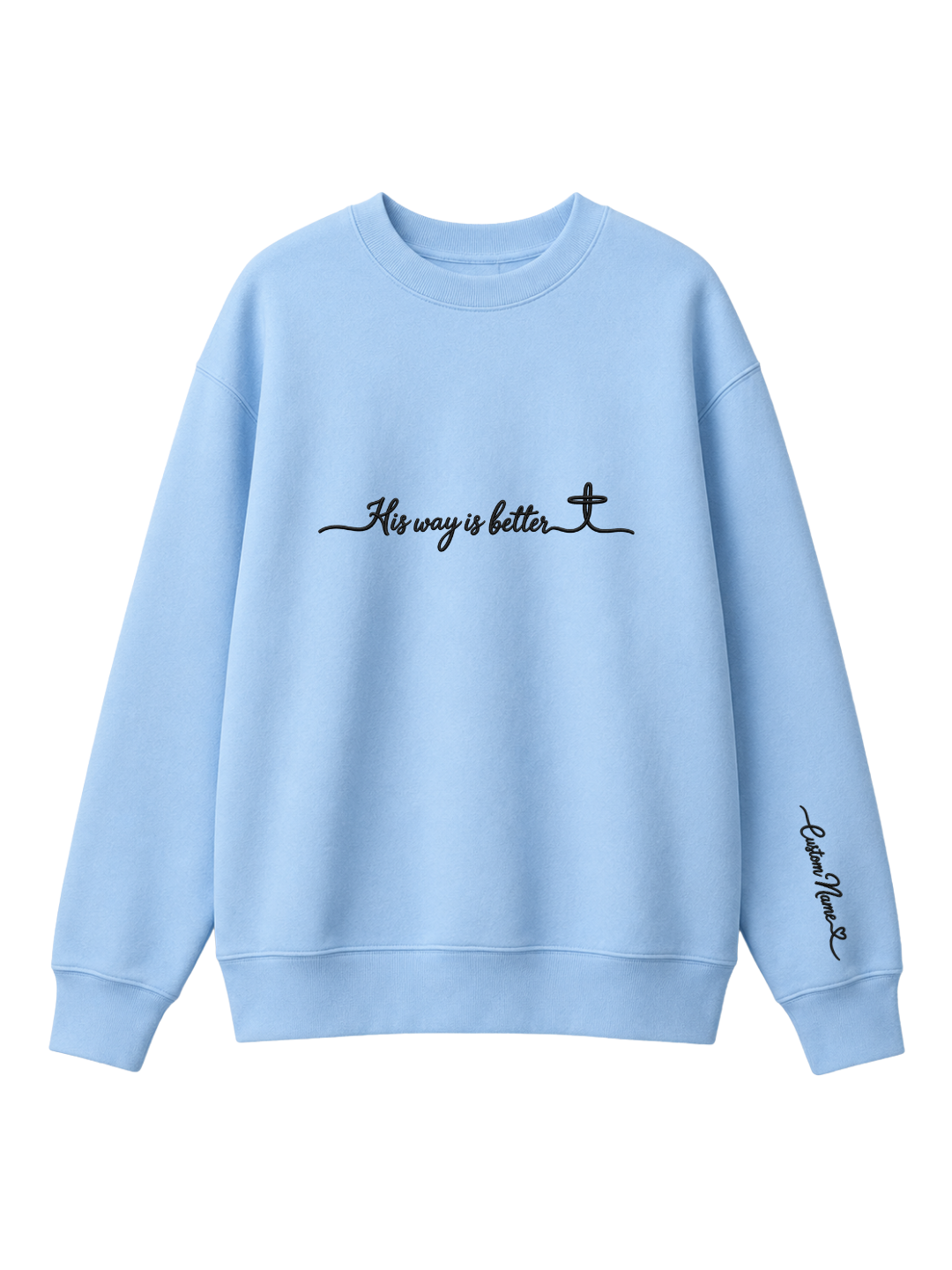 Chaotic Mom Embroided Custom His Way Is Better Christian Faith Cross Sweatshirt