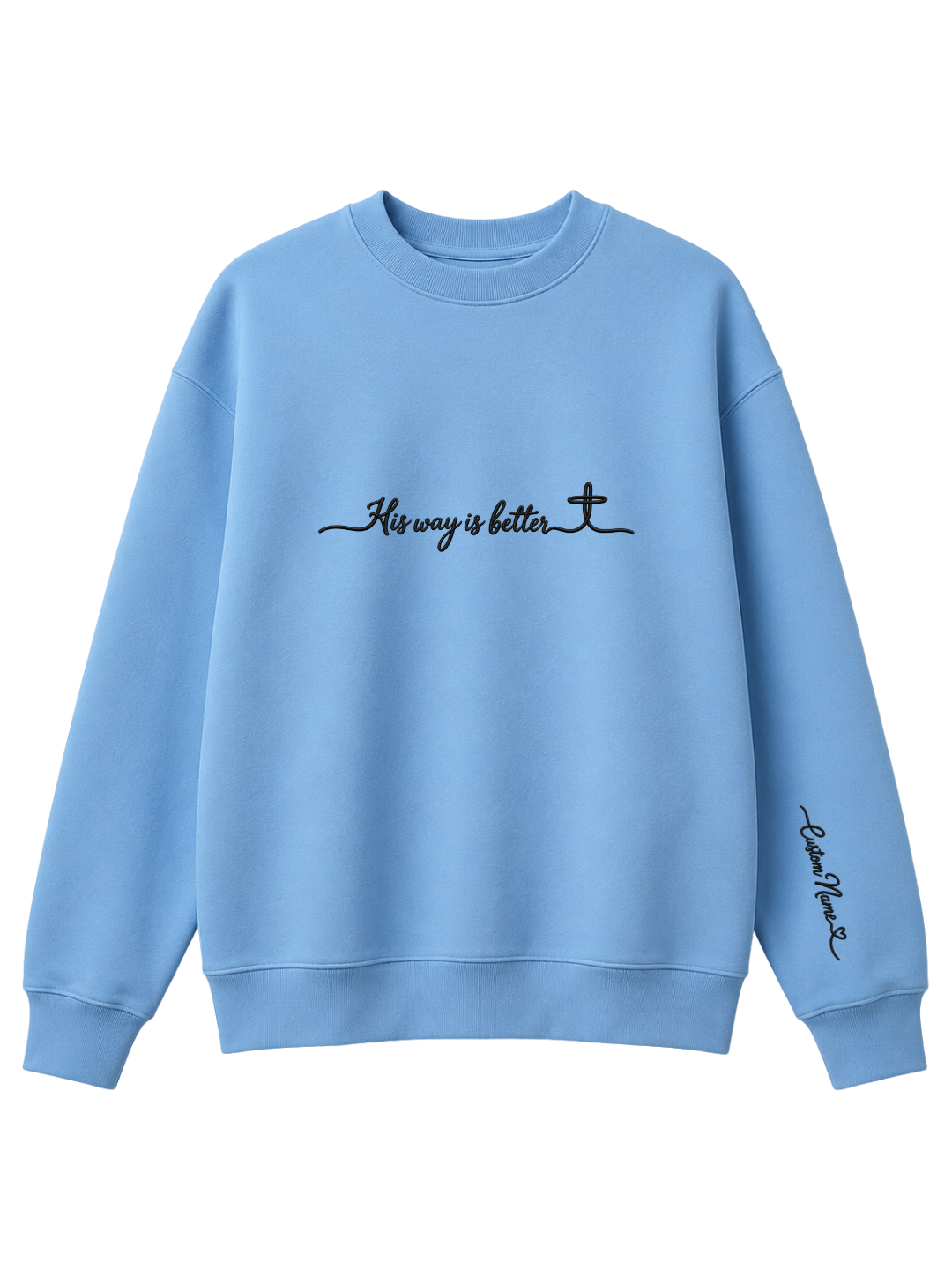 Chaotic Mom Embroided Custom His Way Is Better Christian Faith Cross Sweatshirt