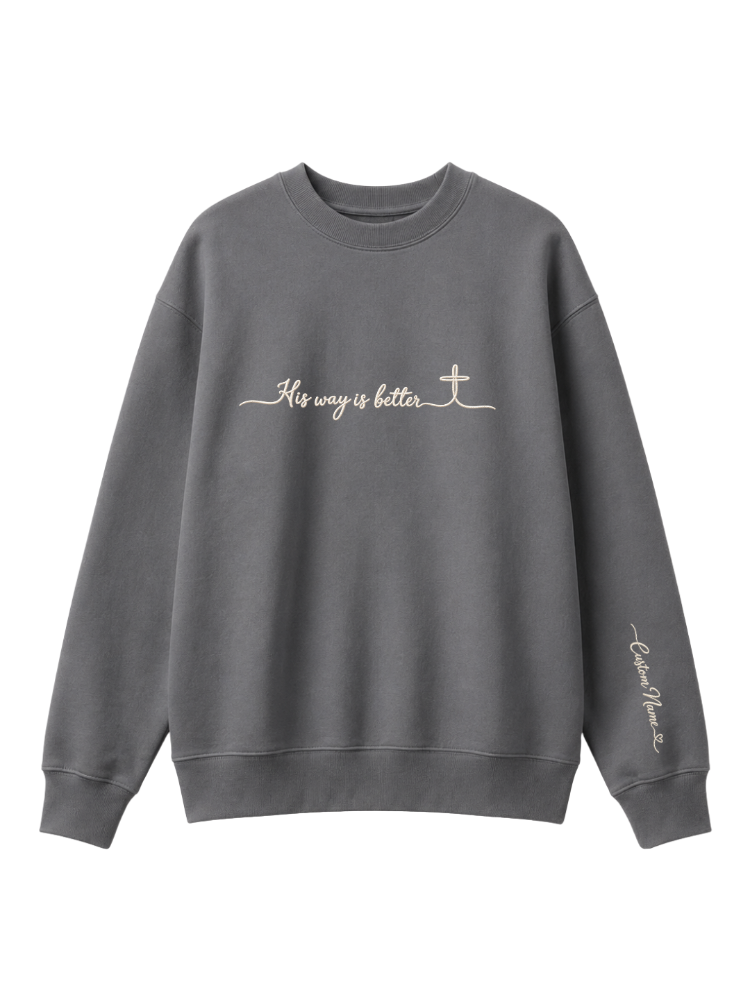 Chaotic Mom Embroided Custom His Way Is Better Christian Faith Cross Sweatshirt
