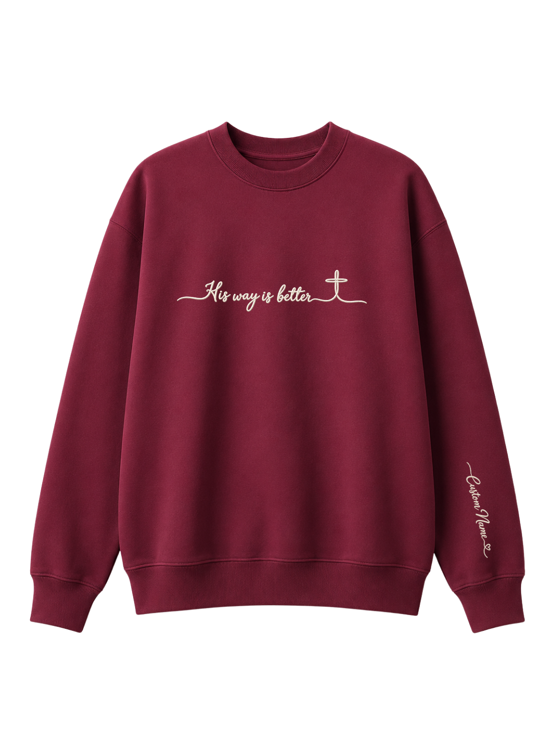 Chaotic Mom Embroided Custom His Way Is Better Christian Faith Cross Sweatshirt