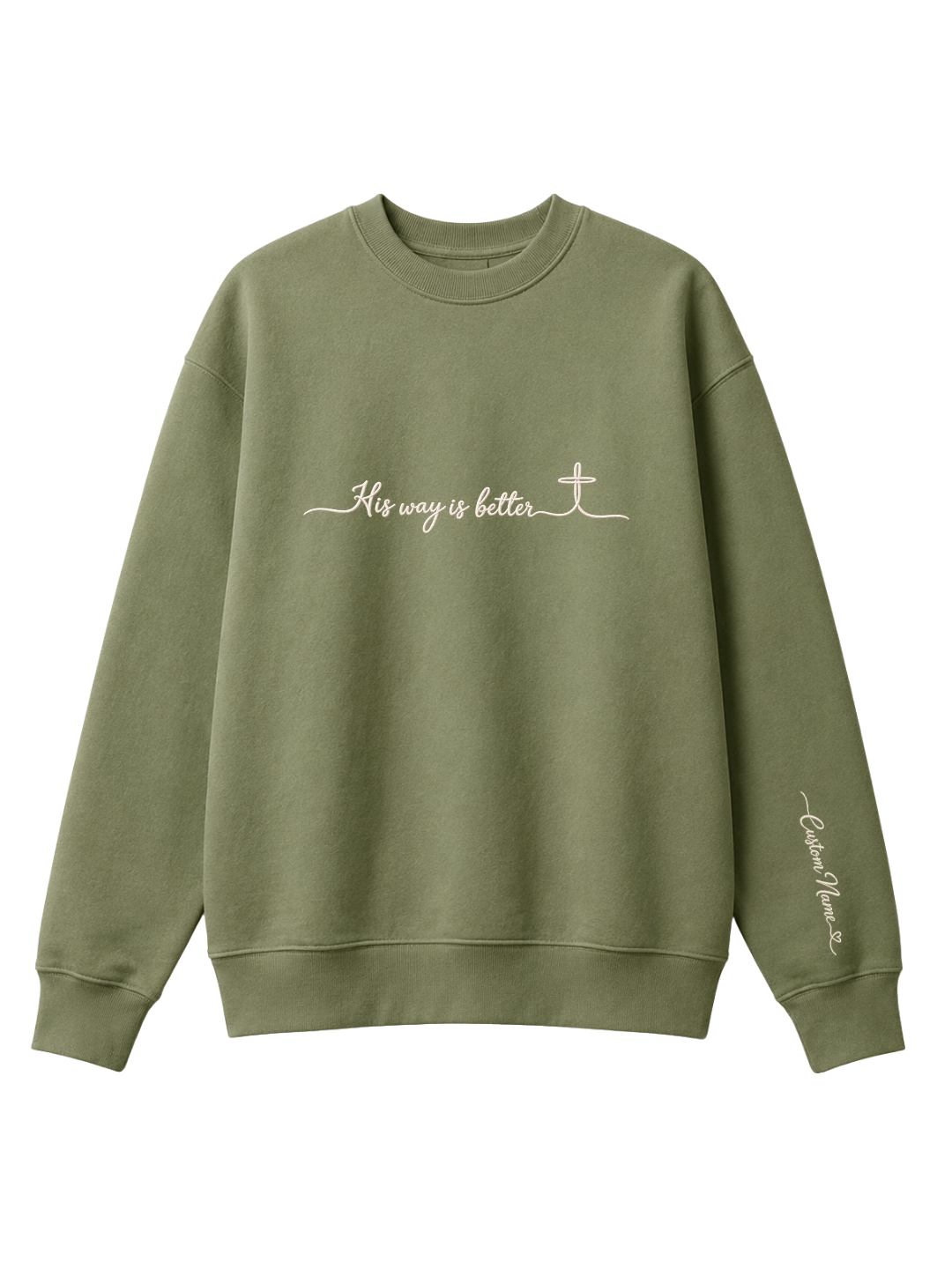 Chaotic Mom Embroided Custom His Way Is Better Christian Faith Cross Sweatshirt