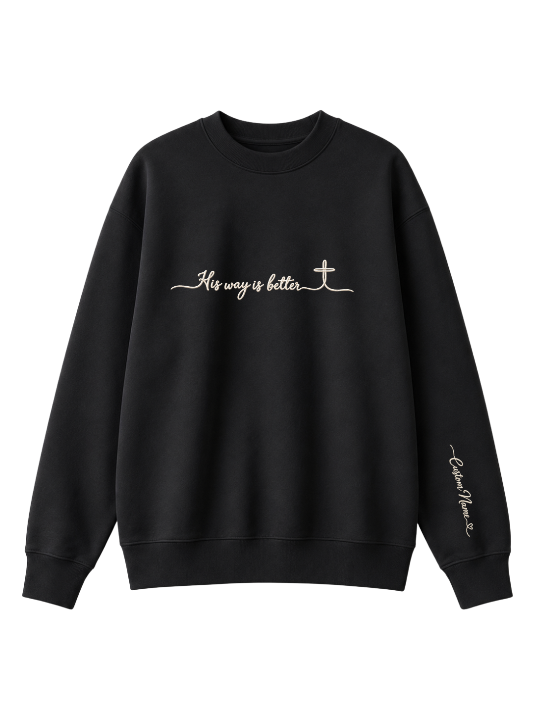 Chaotic Mom Embroided Custom His Way Is Better Christian Faith Cross Sweatshirt