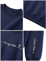 Chaotic Mom Embroided Custom His Way Is Better Christian Faith Cross Sweatshirt