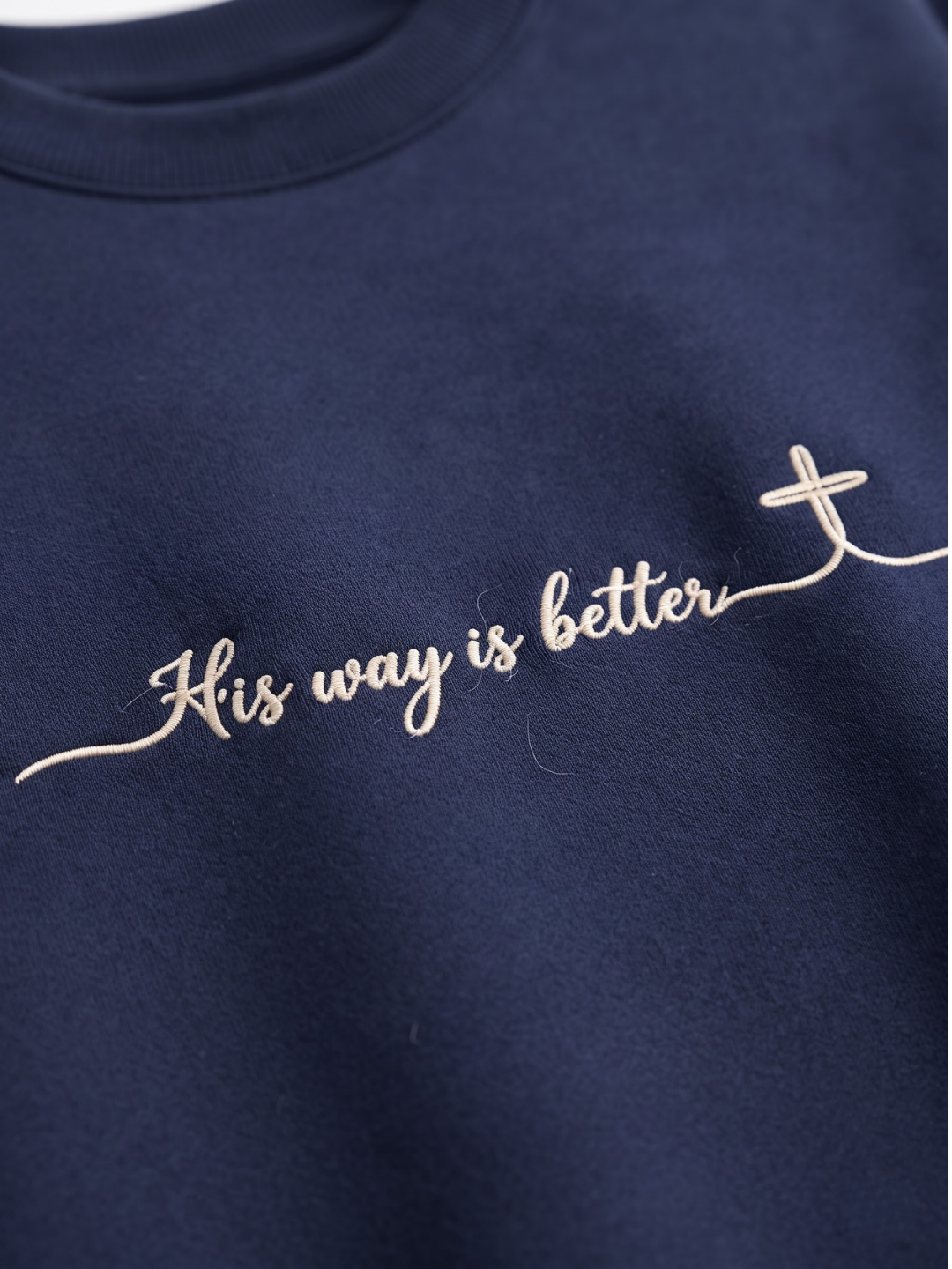 Chaotic Mom Embroided Custom His Way Is Better Christian Faith Cross Sweatshirt