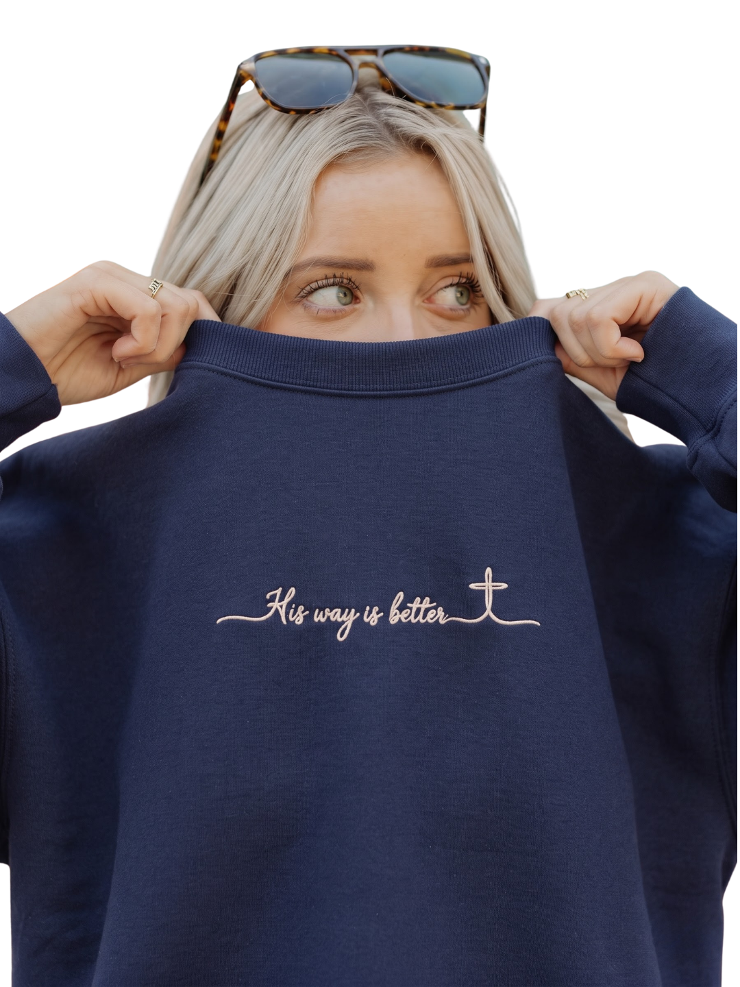 Chaotic Mom Embroided Custom His Way Is Better Christian Faith Cross Sweatshirt