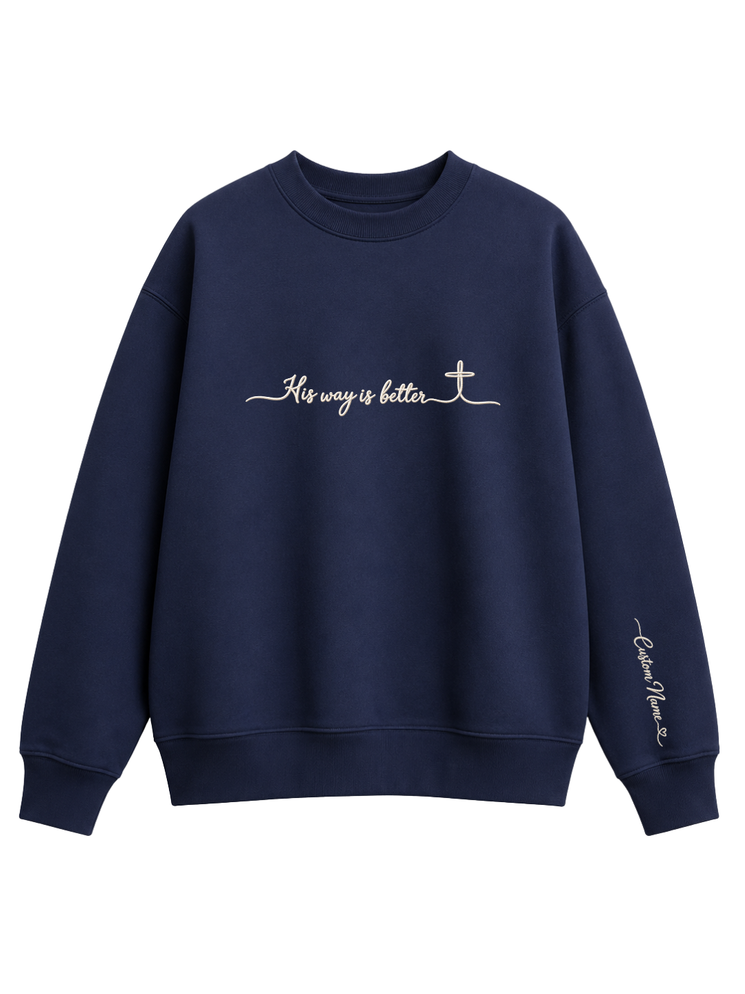 Chaotic Mom Embroided Custom His Way Is Better Christian Faith Cross Sweatshirt