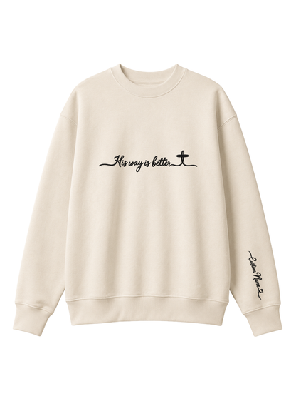 Chaotic Mom Embroided Custom His Way Is Better Christian Faith Cross Sweatshirt