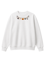 Chaotic Mom Embroided Cute Halloween Charm Garland Bat Spider Web Neckline Crewneck Sweater
