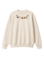 Chaotic Mom Embroided Cute Halloween Charm Garland Bat Spider Web Neckline Crewneck Sweater