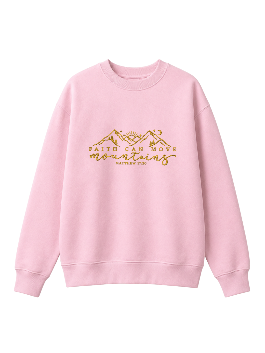 Chaotic Mom Embroided Faith Can Move Mountains Matthew 1720 Christian Sweatshirt