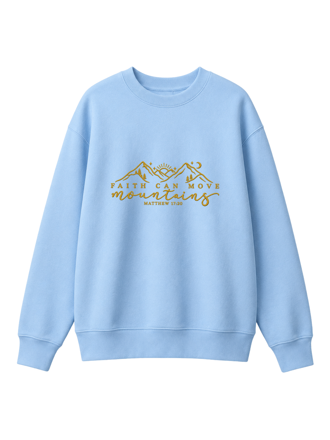 Chaotic Mom Embroided Faith Can Move Mountains Matthew 1720 Christian Sweatshirt