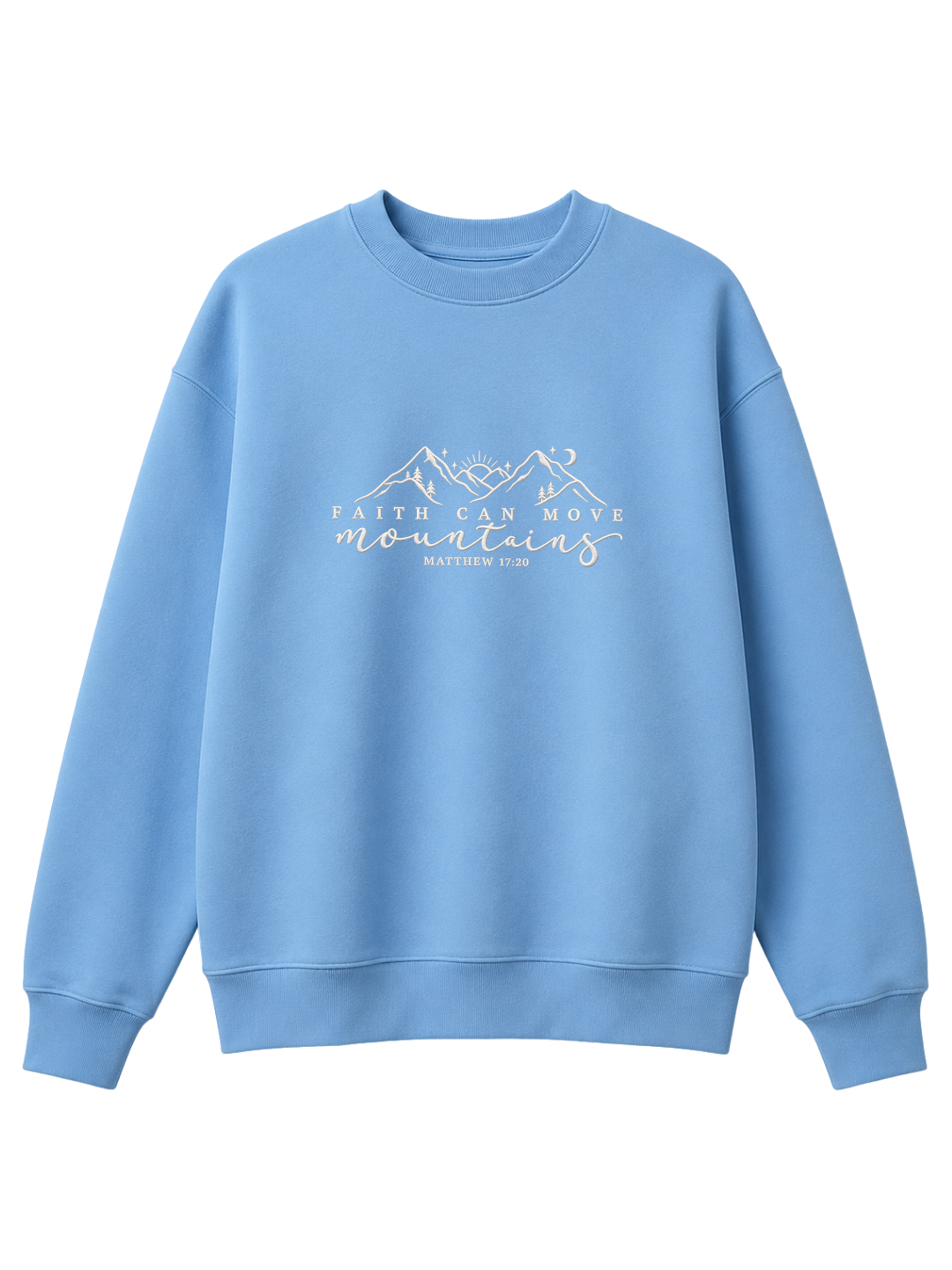 Chaotic Mom Embroided Faith Can Move Mountains Matthew 1720 Christian Sweatshirt