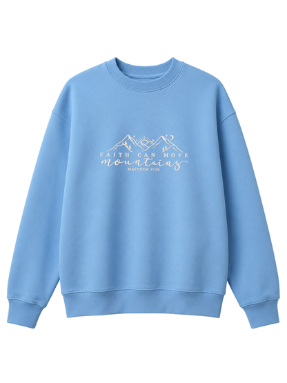 Chaotic Mom Embroided Faith Can Move Mountains Matthew 1720 Christian Sweatshirt