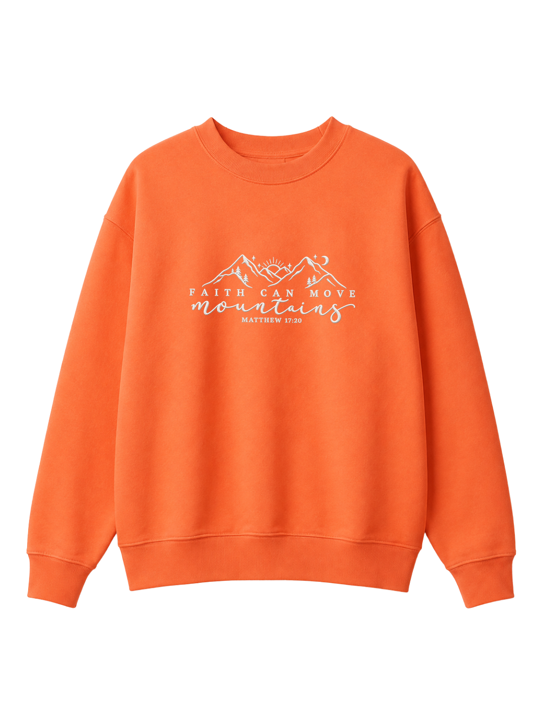 Chaotic Mom Embroided Faith Can Move Mountains Matthew 1720 Christian Sweatshirt