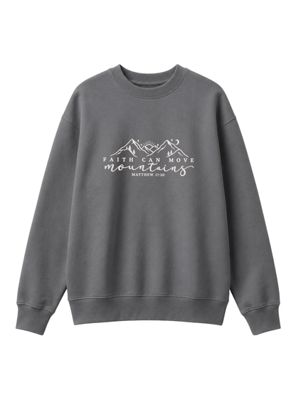 Chaotic Mom Embroided Faith Can Move Mountains Matthew 1720 Christian Sweatshirt