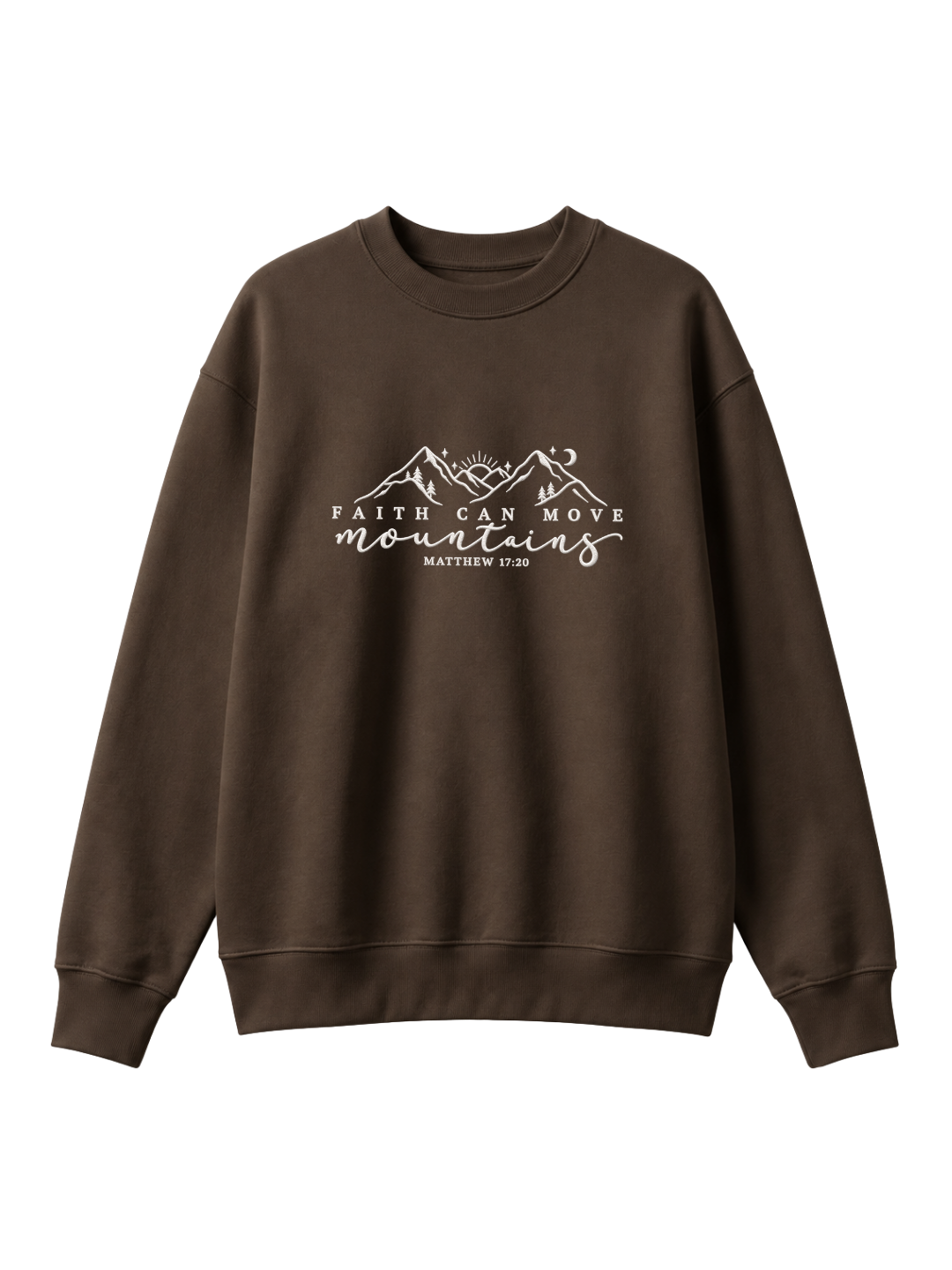 Chaotic Mom Embroided Faith Can Move Mountains Matthew 1720 Christian Sweatshirt