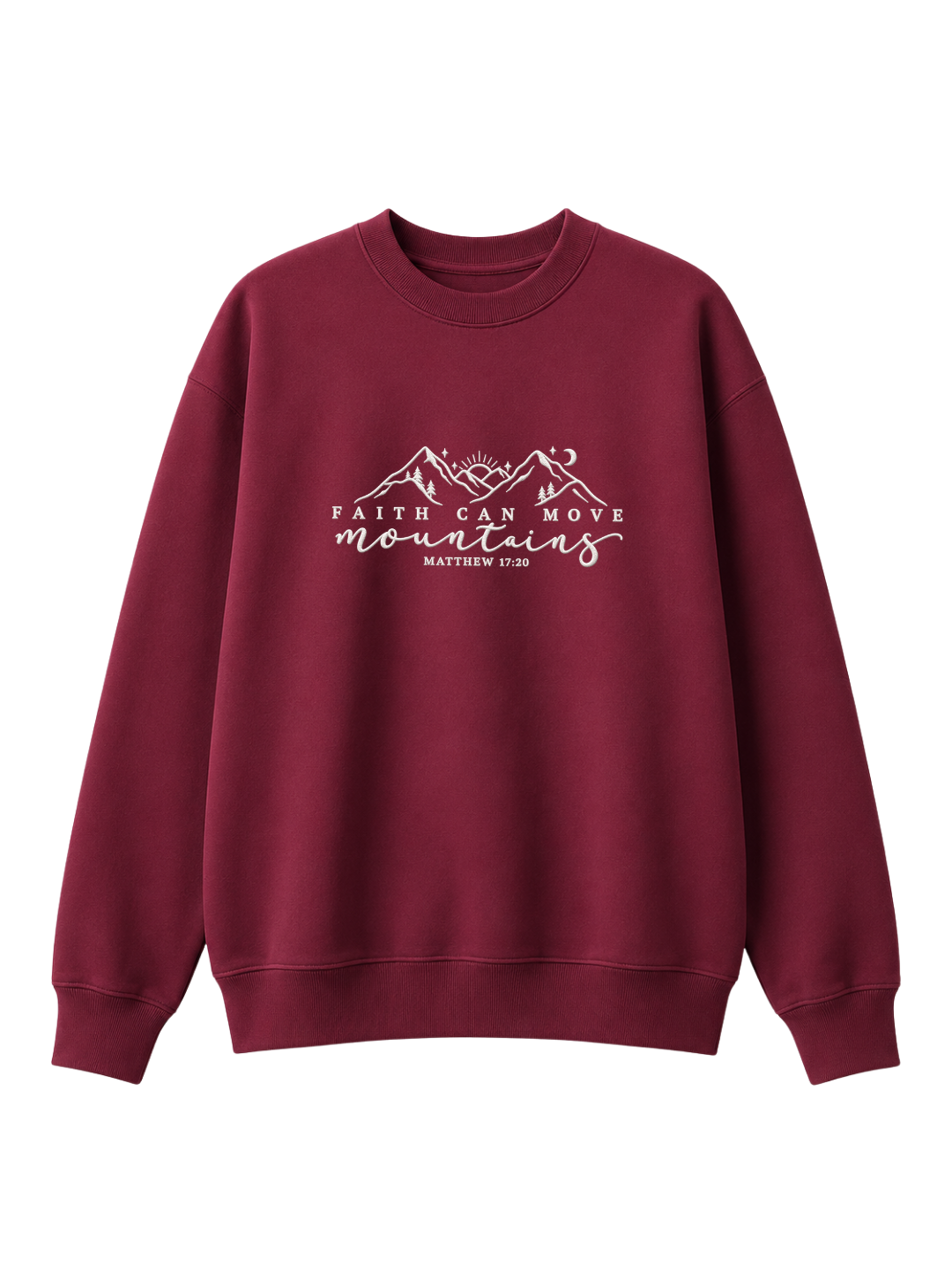 Chaotic Mom Embroided Faith Can Move Mountains Matthew 1720 Christian Sweatshirt