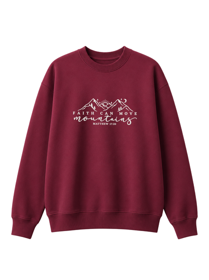 Chaotic Mom Embroided Faith Can Move Mountains Matthew 1720 Christian Sweatshirt