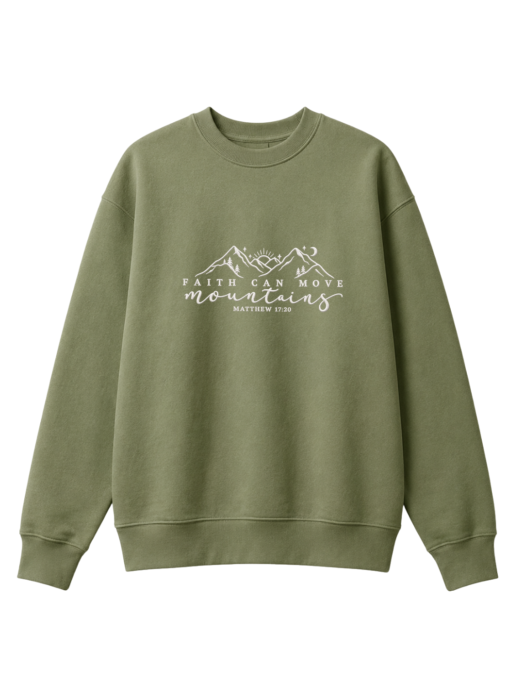 Chaotic Mom Embroided Faith Can Move Mountains Matthew 1720 Christian Sweatshirt