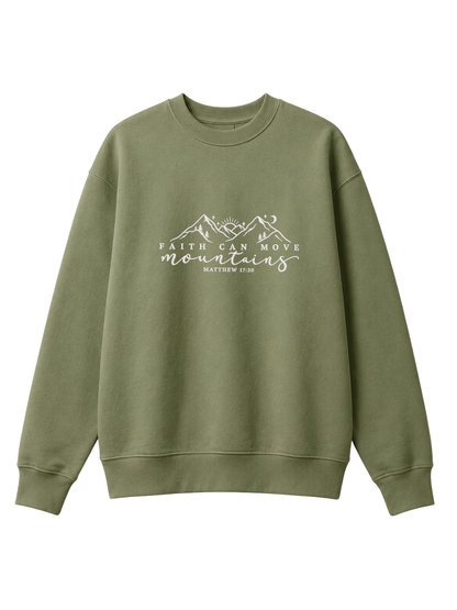 Chaotic Mom Embroided Faith Can Move Mountains Matthew 1720 Christian Sweatshirt