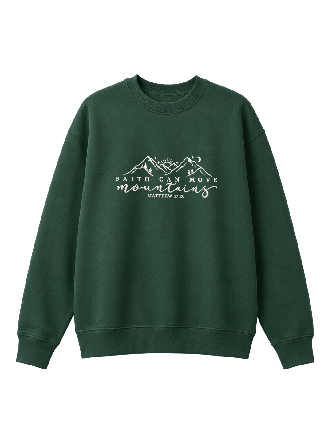 Chaotic Mom Embroided Faith Can Move Mountains Matthew 1720 Christian Sweatshirt