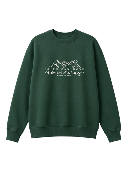 Chaotic Mom Embroided Faith Can Move Mountains Matthew 1720 Christian Sweatshirt