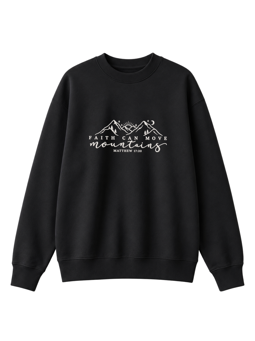 Chaotic Mom Embroided Faith Can Move Mountains Matthew 1720 Christian Sweatshirt