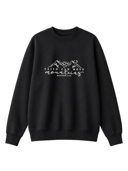 Chaotic Mom Embroided Faith Can Move Mountains Matthew 1720 Christian Sweatshirt