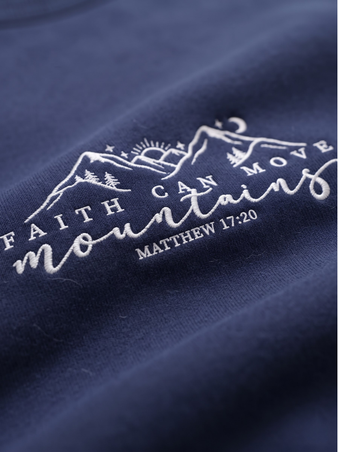 Chaotic Mom Embroided Faith Can Move Mountains Matthew 1720 Christian Sweatshirt