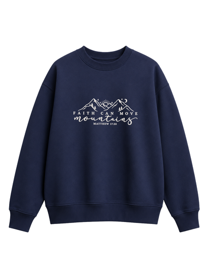 Chaotic Mom Embroided Faith Can Move Mountains Matthew 1720 Christian Sweatshirt