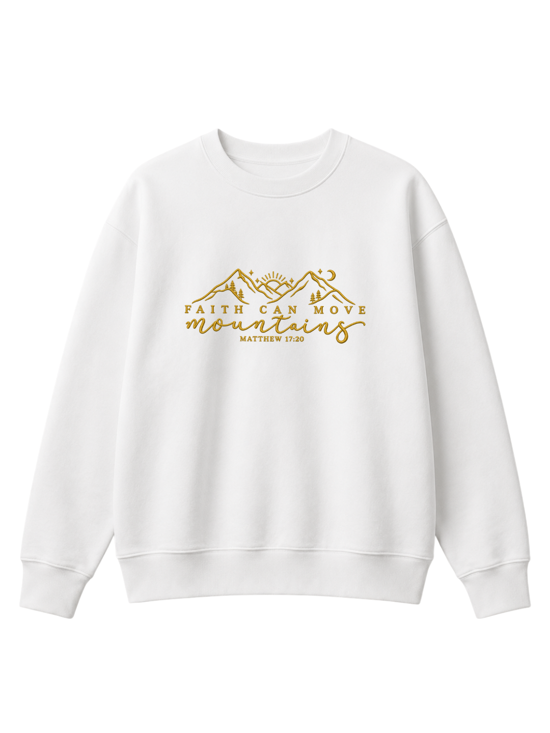 Chaotic Mom Embroided Faith Can Move Mountains Matthew 1720 Christian Sweatshirt