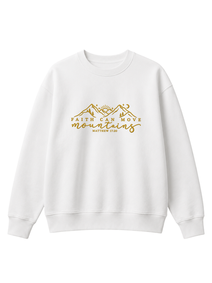 Chaotic Mom Embroided Faith Can Move Mountains Matthew 1720 Christian Sweatshirt