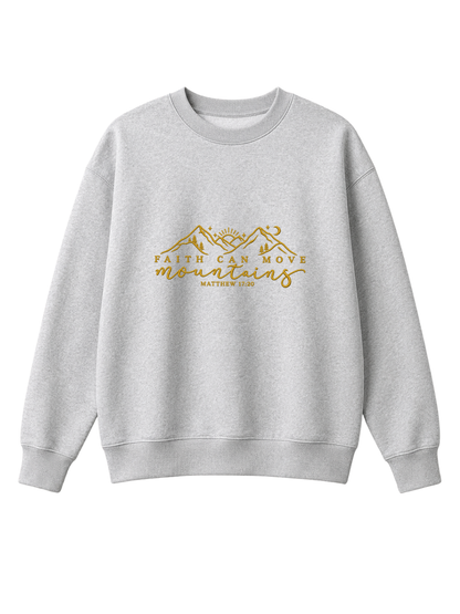 Chaotic Mom Embroided Faith Can Move Mountains Matthew 1720 Christian Sweatshirt