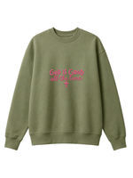 Chaotic Mom Embroided God Is Good All The Time Christian Faith Cross Sweatshirt