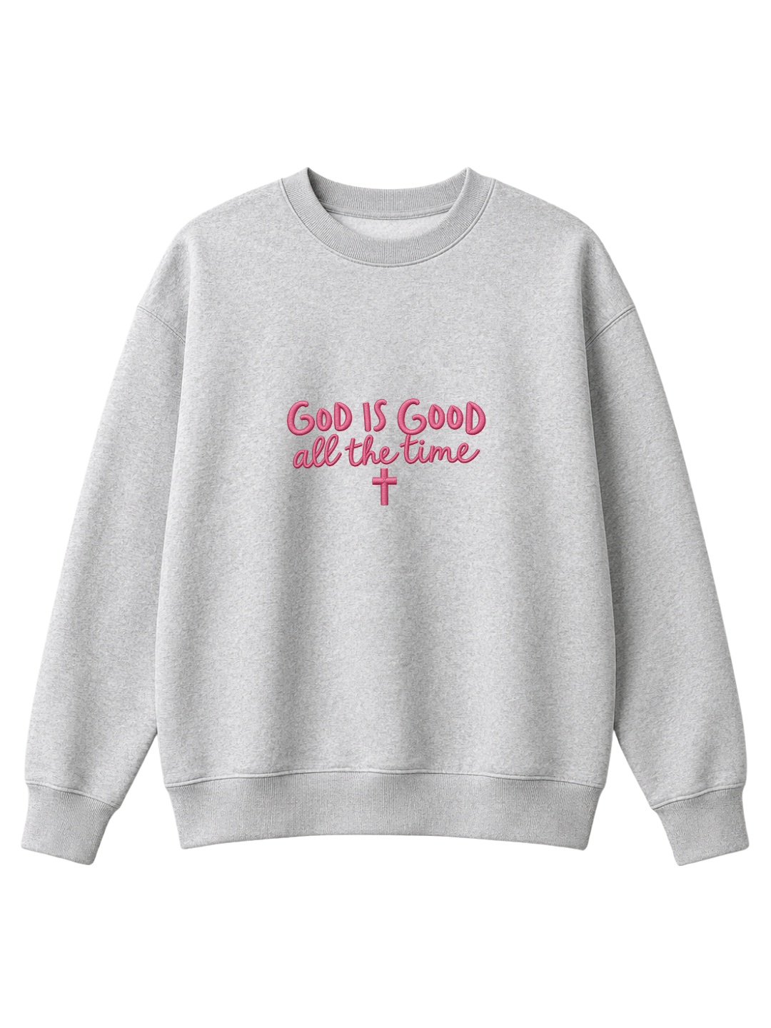 Chaotic Mom Embroided God Is Good All The Time Christian Faith Cross Sweatshirt