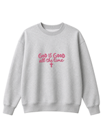 Chaotic Mom Embroided God Is Good All The Time Christian Faith Cross Sweatshirt