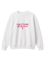 Chaotic Mom Embroided God Is Good All The Time Christian Faith Cross Sweatshirt