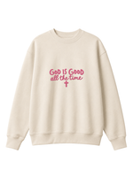 Chaotic Mom Embroided God Is Good All The Time Christian Faith Cross Sweatshirt