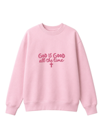 Chaotic Mom Embroided God Is Good All The Time Christian Faith Cross Sweatshirt