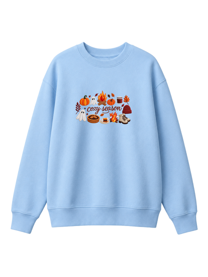 Chaotic Mom Embroided Spooky Fall Cozy Season Campfire Ghost Pumpkin Sweatshirt