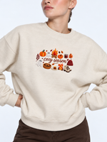 Chaotic Mom Embroided Spooky Fall Cozy Season Campfire Ghost Pumpkin Sweatshirt