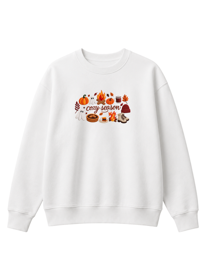 Chaotic Mom Embroided Spooky Fall Cozy Season Campfire Ghost Pumpkin Sweatshirt